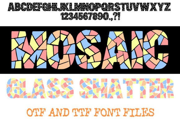 Mosaic Glass Shatter: A Bold Font for Creative Designs