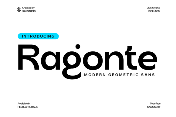 Ragonte: A Futuristic Geometric Sans Serif Font